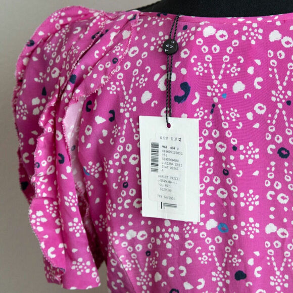 Tanya Taylor NWT Size 4 Ladies Multi Print  Luciana Midi Dress - Picture 5 of 11